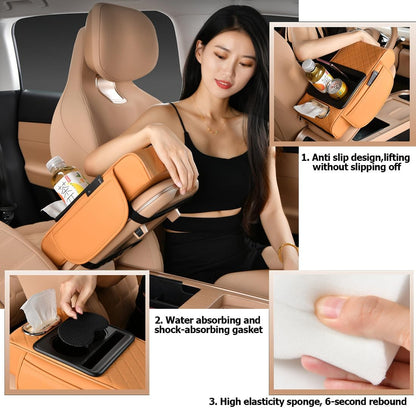 🚗5-in-1 car armrest pad with 2 storage pockets | cup holder | tissue box slot | phone slot