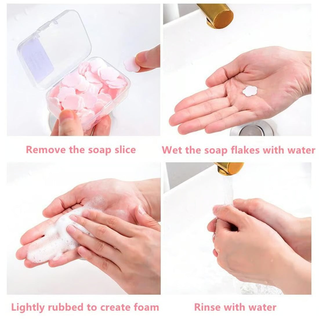 🌸Mini Fresh Portable Disposable Petal Hand Wash Sheets - Perfect for Outdoor, Travel, Camping - 4 Boxes（240 PCS）
