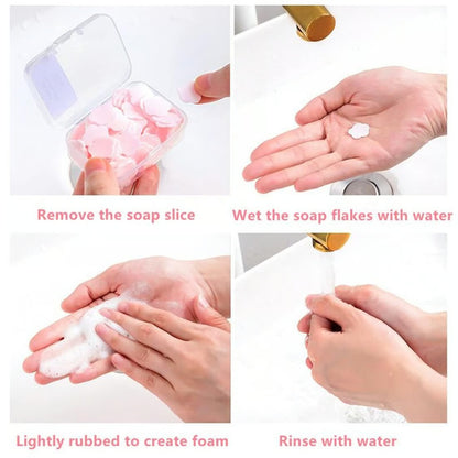 🌸Mini Fresh Portable Disposable Petal Hand Wash Sheets - Perfect for Outdoor, Travel, Camping - 4 Boxes（240 PCS）